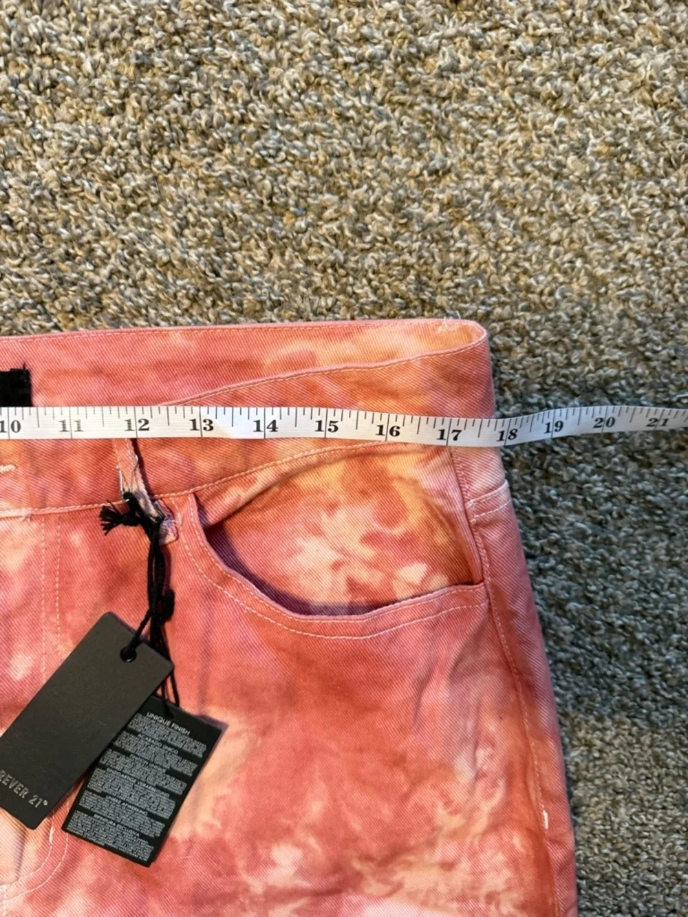 Forever 21 Coral Pink Tie-Dye High-Rise Jeans